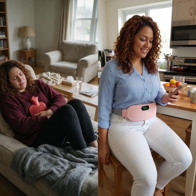Diane C.: curled up with cramps before, relaxed and warm with Belliwarm after