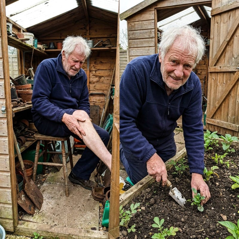 Frank Kowalski before and after — knee pain eased
